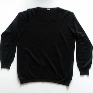 Malo lightweight wool sweater long sleeve black
